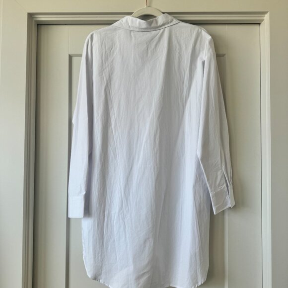 His & Hers Oversized White Button Up Shirt Medium - Picture 3 of 3